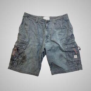 Guess Jeans Mens Vintage Cargo Shorts Faded Grey Size 34